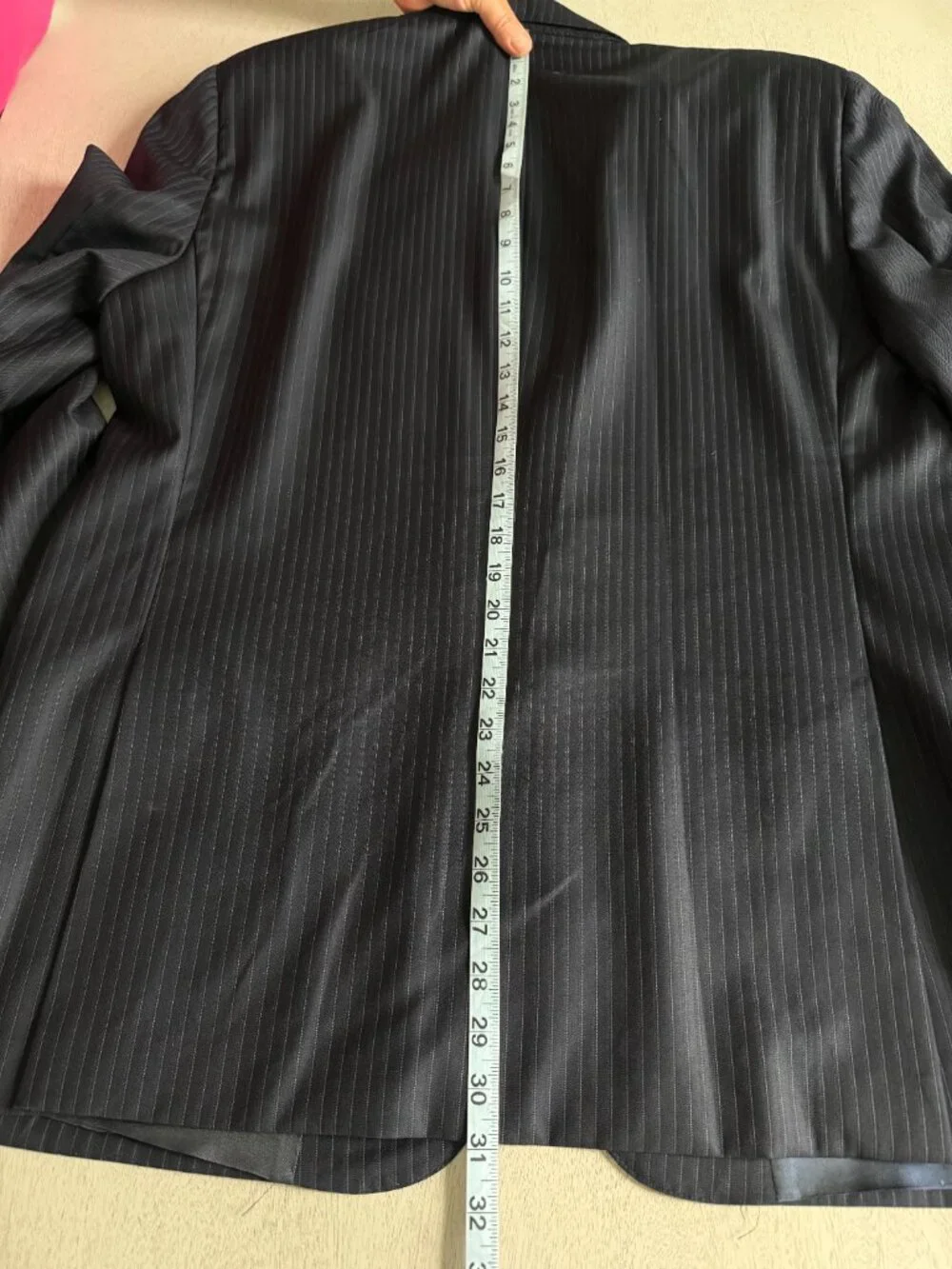 Hickey Freeman for Nordstrom, 44R, Navy Pinstripe